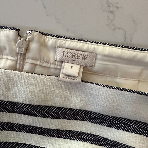 NWOT J.Crew Herringbone Striped Pencil Skirt, SIze 8 - Picture 3 of 8